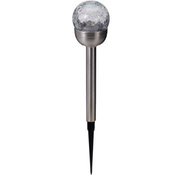 Preview: 3er-Set Glaskugel Solarleuchte, Edelstahl: 4 LED Kupferdraht, wetterfest & dekorativ - ideal für Garten & Terrasse, 34,5 cm