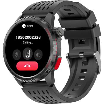 Preview: GPS Smartwatch mit 1.43 Amoled Display Schwarz, Bluetooth 5.3, Blutdruck & SpO2 Sensor – Beste Fitness Uhr für Sport, Laufen, Workout & Anrufe