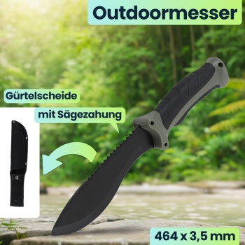 Preview: Survival Set - Beil, Messer & Machete mit 3 Gürtelscheiden, Wetzstein & Profi-Feuerstahl inklusive Flaschenöffner und Messskala für Outdoor