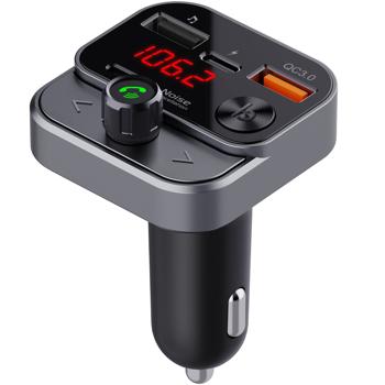 Preview: Premium Bluetooth 5.3 FM Transmitter für Auto - Genialer MP3 Player & USB QC 3.0 Ladeadapter - Kristallklare Freisprecheinrichtung mit Bass-Boost