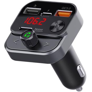 Preview: Premium Bluetooth 5.3 FM Transmitter für Auto - Genialer MP3 Player & USB QC 3.0 Ladeadapter - Kristallklare Freisprecheinrichtung mit Bass-Boost