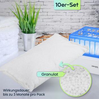 Preview: 10er-Set Nachfüll-Packs Granulat für Raumentfeuchter CH11119, 12 Kg - Hocheffektiver Feuchtigkeitskiller - Beste Anwendung für trockene Räume!