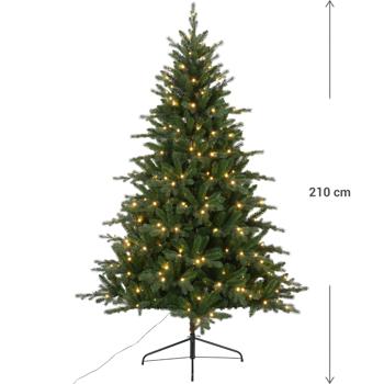 Preview: Premium LED Weihnachtsbaum, Kunstbaum 210 cm voluminös dicht beleuchtet - Christbaum mit 290 Lichtern, klappbar, festliche Deko für Innenbereich