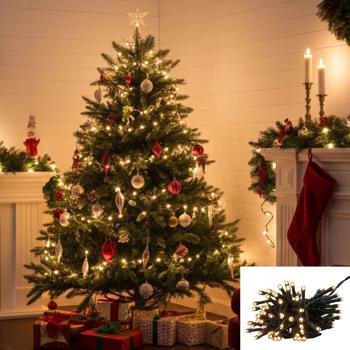 Festliche LED Lichterkette, warmweiss – 3,6m, 48 LEDs, Timer & 7 tolle Effekte. Ideal für Innen & Aussen - Perfekt für Deko, Weihnachten, Party