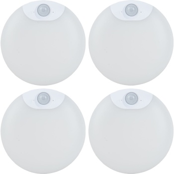 Preview: 4er-Set LED Schrankleuchte mit Bewegungssensor – Wiederaufladbares Nachtlicht, Magnetisch & Kabellos – Ideal als Treppenlicht & für Kleiderschrank