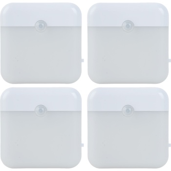 Preview: 4er-Set LED Nachtlicht, Bewegungssensor: Akku Schrankleuchte, USB aufladbar, selbstklebend & magnetisch – Ideal als Treppenlicht & für Kleiderschrank