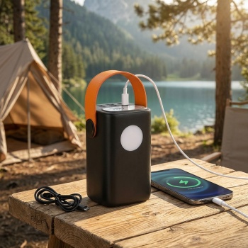 Starke Powerbank 60000mAh, 100W, USB-C PD Externer Akku: Mobiles Ladegerät mit LED Lampe für Laptop, Notebook, Smartphone - Schnelles Laden