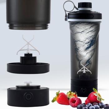 Preview: 2er-Set Leistungsstarker Akku-Shaker für Proteinshakes & Smoothies - Tragbar, elektrisch, USB-C aufladbar, klumpenfrei mixen - Ideal für Sport und Fitness 
