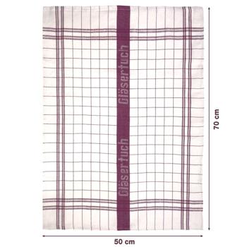 Preview: Langlebige 20er Halb-Leinen-Geschirrtücher: 55% Leinen-45% Baumwolle, Burgund, 70x50cm, 95°C waschbar, ÖKO-TEX – saugstark, streifen- & flusenfrei