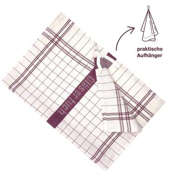 Preview: Langlebige 20er Halb-Leinen-Geschirrtücher: 55% Leinen-45% Baumwolle, Burgund, 70x50cm, 95°C waschbar, ÖKO-TEX – saugstark, streifen- & flusenfrei