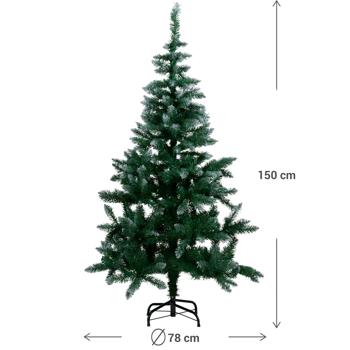 Preview: Prächtiger, Dichter Weihnachtsbaum 150cm, 350 Zweige: Realistischer Künstlicher Tannenbaum – Für die perfekte Weihnachtsdeko