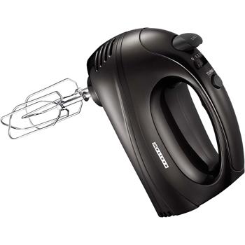 Preview: Profi Handmixer 300W Schwarz: Kraftvoller Handrührer, 5 Stufen & Turbo: Perfekt für Teig, Sahne & Backen - Chrom Knethaken & Schneebesen