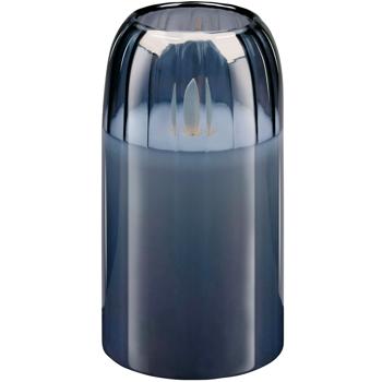 Preview: LED Kerze Grau 7,5 x 15 cm: Bewegliche Flamme, warmweisses Licht, flackernd - hochwertige Deko Kerze, gemütliche LED-Beleuchtung, modern & sicher