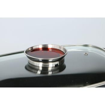 Preview: Aromabräter 5.5L – Premium Schmorbräter mit Glasdeckel & Aroma-Knopf. Perfekt für Ofen, Braten, Geflügel, Aufläufe. Spülmaschinenfest, antihaft