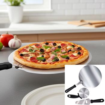 Perfektes Pizza Set 3-tlg. aus Premium Edelstahl Rostfrei – Pizzaschaufel, Pizzaschneider, Pizzaheber/Flaschenöffner - Das perfekte Pizza-Zubehör