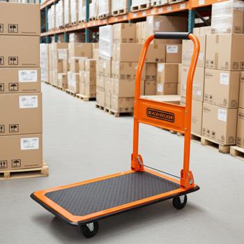 Top-Plattformwagen 60 x 40 x 80 cm, 80 kg, massiver Stahl, Klappbar, Profi-Rollwagen, stabil & wendig: Perfekt für Lager, Werkstatt & Umzug