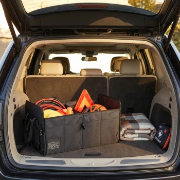 Preview: Praktischer Auto Kofferraum-Organizer, stabile Transportbox mit Tragegriff - Perfekt für Shopping, Sport, Werkzeug, Notfall-Kits & viel mehr