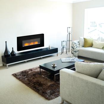 Preview: Luxuriöse Wandheizung 2000W – Eleganter elektrischer Kaminofen für Wohnzimmer & Schlafzimmer mit realistischem LED-Flammeneffekt, Thermostat & Timer