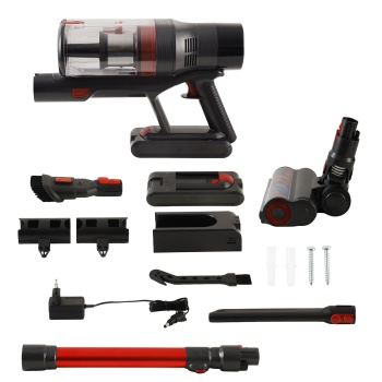 Preview: Zyklon Akku Staubsauger 27 kPa, 430W kabelloser Handstaubsauger mit HEPA Filter, LED Beleuchtung, Teleskoprohr und 4 Saugstufen, 0,7L Staubbehälter