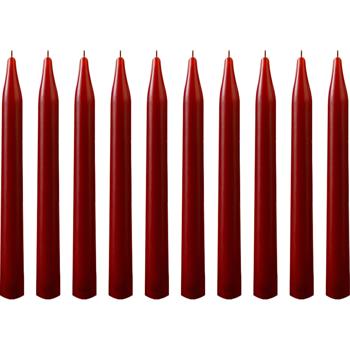 Preview: Spitzkerzen 20er Set Bordeaux – Stilvolle Tafelkerzen – Hohe Qualität, lange Brenndauer für festliche Anlässe, Adventskranz & Deko