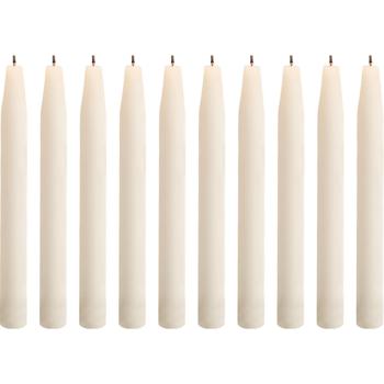 Preview: Spitzkerzen 10er Set Champagner – Stilvolle Tafelkerzen – Hohe Qualität, lange Brenndauer für festliche Anlässe, Adventskranz & Deko