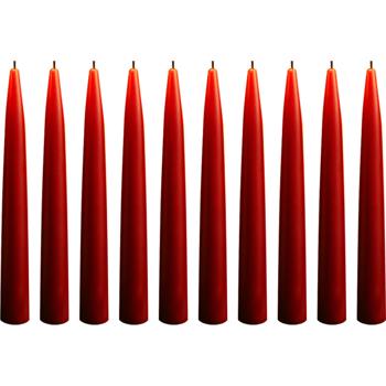 Preview: Spitzkerzen 10er Set Rot – Stilvolle Tafelkerzen – Hohe Qualität, lange Brenndauer für festliche Anlässe, Adventskranz & Deko