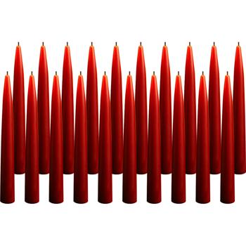 Spitzkerzen 20er Set Rot – Stilvolle Tafelkerzen – Hohe Qualität, lange Brenndauer für festliche Anlässe, Adventskranz & Deko