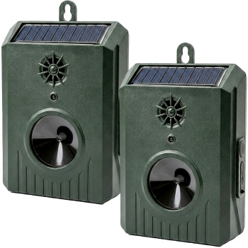 2er-Set Solar Ultraschall Vogelvertreiber, Mobile Taubenabwehr, IP54 wasserdicht, Intervall-Schaltung gegen Gewöhnung, 8-35 kHz Taubenschreck Set