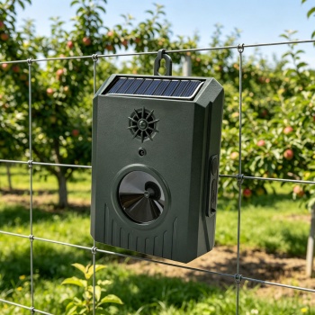 Preview: 2er-Set Solar Ultraschall Vogelvertreiber, Mobile Taubenabwehr, IP54 wasserdicht, Intervall-Schaltung gegen Gewöhnung, 8-35 kHz Taubenschreck Set