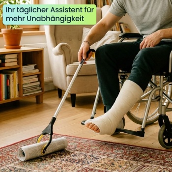 Preview: 2er-Set  Greifarm 76 cm – Ergonomische Greifzange mit Magnetspitze und 360° drehbarem Kopf – Für Senioren, Aufheben, Müllsammler, den Garten & mehr