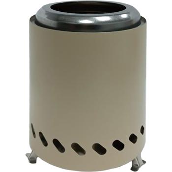 Preview: 2er-Set Kompaktes Tischfeuer Edelstahl, Beige - raucharm, Holzpellets/Feuerholz; Tischkamin fürs Balkon, Terrasse & Camping inkl. Tragetasche