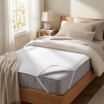 Preview: Saugstarke & Waschbare Frottee Spannbettauflage 90x200 cm - Sicherer Nässeschutz & Atmungsaktiver Bezug - Hygienisch, Wasserdicht, Ökonomisch