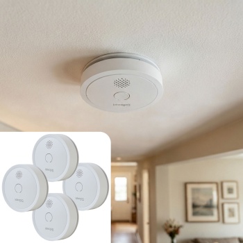 4er Set WLAN Rauchmelder mit App-Benachrichtigung – Smart vernetzter Feuermelder nach EN 14604 mit 85dB Alarm & 5 Jahren CR123A Batterielebensdauer
