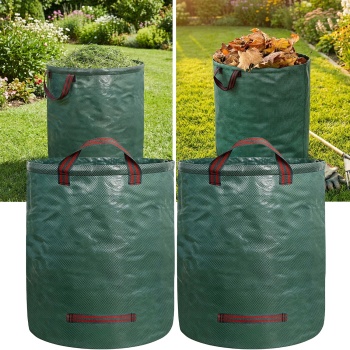 2er-Set XXL Garten Abfallsack, 500 Liter, Ø 79 x 101 cm - stabile Grünschnittsäcke mit Doppelboden, faltbar, ideal für Grünschnitt, 150gsm Polypropylen