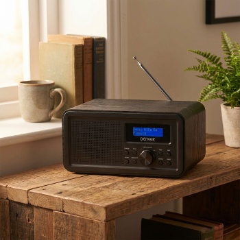 DAB+ & PLL FM-Radio Schwarz, Wecker mit Senderspeicher: Perfekt für Wohn- & Schlafzimmer oder Küche - kristallklarer Empfang, Teleskopantenne