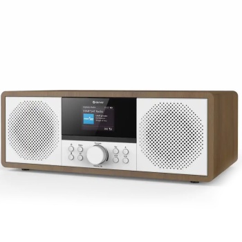 Preview: Kompaktes Musiksystem in Holz-Optik: Edles Internetradio, DAB+/FM, CD, Bluetooth & 2x100W – Kraftvoller HiFi-Genuss im modernen Gehäuse