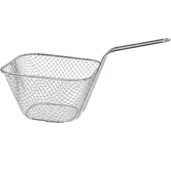 Preview: 4er-Set Eleganter Mini Servierkorb verchromt - kleiner Pommeskorb- Robuster Gitterkorb mit Griff für Snack-Präsentationen