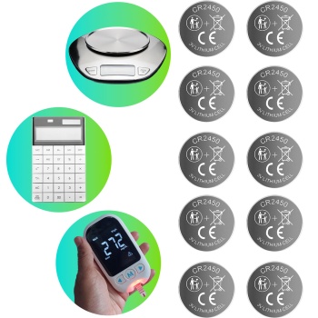 10er-Set Knopfzellen CR2450 - Leistungsstarke 3V Lithium Batterien mit 600mAh - Hohe Kapazität und lange Laufzeit - Ideal für Haushalt & Technik