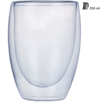 Preview: 6er-Set Doppelwandiges Kaffee-Glas, je 350 ml, Schwebeeffekt, hitzebeständiges Barista Glas, Cappuccino, Latte-Macchiato, Tee