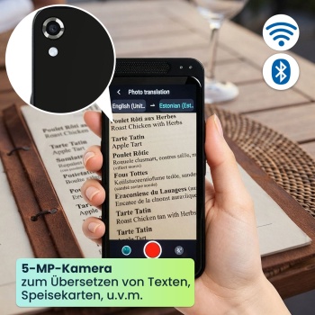 Preview: Revolutionärer Echtzeit-Übersetzer: 150 Sprachen, Sofort-Übersetzung, Text- & Sprachfunktion, Währungsrechner, grosses Display, KI-Chatbot