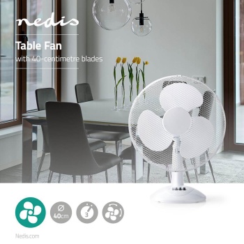 Preview: Leistungsstarker Tischventilator Weiss – Ventilator mit Oszillation & 3 Stufen – 45W Ventilator, ideal für Büro & Home Office