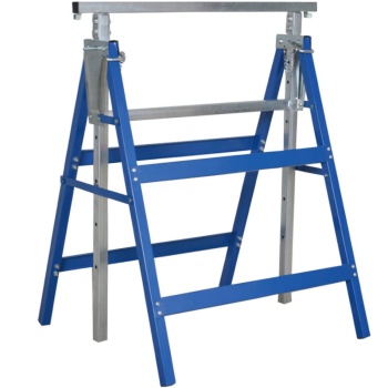 Preview: 2er-Set Klappböcke höhenverstellbar 800-1300 mm, stabile Vierkantstahlkonstruktion bis 200 kg belastbar, platzsparend klappbar mit TÜV/GS-Prüfung