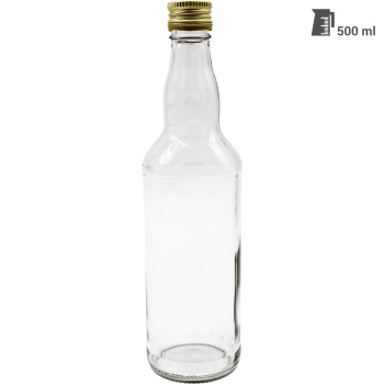 Preview: 8er Set Glasflaschen 500ml mit Schraubverschluss - Transparente Saftflaschen aus Glas zum Befüllen & Lagern, wiederverwendbar