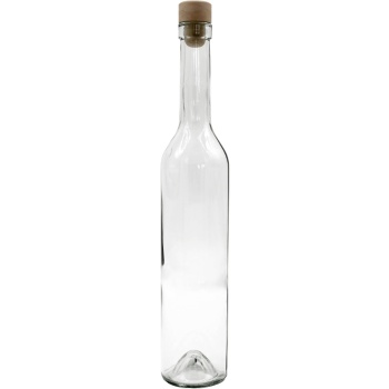 Preview: 12er Set Glasflaschen 500ml mit Korkenverschluss - Transparente Likörflaschen aus Glas zum Befüllen & Lagern, wiederverwendbar