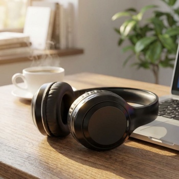 Preview: Bluetooth 5.3 Headset: ANC Funk Kopfhörer, 20h Akku, HiFi Sound, MicroSD & AUX, für Sport & Office, kräftiger Bass, Over-Ear Design