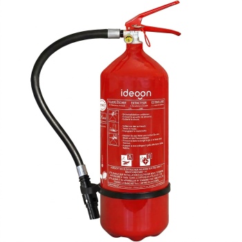 Preview: 6L Schaumfeuerlöscher Fluorfrei, Brandklasse A B, Feuerlöscher mit Manometer & Wandhalterung, 21A 144B, Löschgerät inklusive Gummischlauch