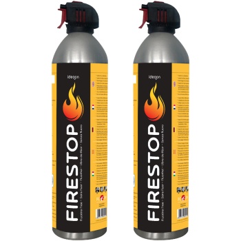 Preview: 2er-Set Feuerlöschspray Firestop, Brandklasse A/F, Fluorfrei, 600ml, Fettbrandlöscher für Speiseöl bis 5L – Kompakt & Sicher, 5A 5F