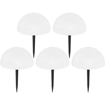 Preview: Stilvolle Solar-Leuchten im 5er-Set mit Farbwechsel und warmweissem LED-Licht - LED Solarlampen für Garten, Balkon, Terrasse & Party