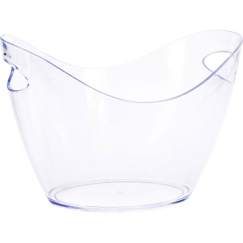 Preview: Transparenter Flaschenkühler 35x28x24cm mit praktischen Henkeln – Eleganter Getränkekühler für Sekt, Wein & Champagner – Ideal für jede Party