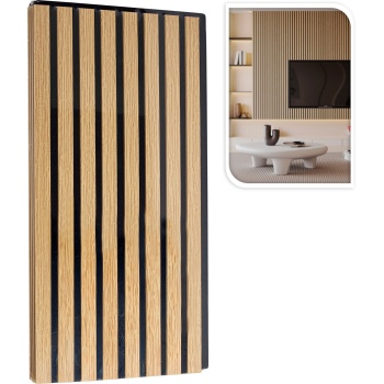 Preview: 4er-Set Wandpaneele 60x30 cm in edler Holzoptik – Akustik-Wandverkleidung aus MDF & PET – Nachhaltiges Design FSC-zertifiziert für eine moderne Raumgestaltung